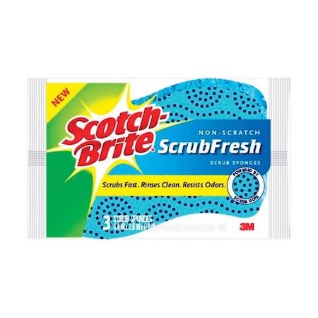 3M 1749936 2.6 X 4.4 In. Scotch-Brite Scrubfresh Fiber Scrub Sponge